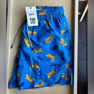 Tom & Teddy Blue and Orange Gecko Swim Shorts